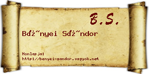 Bényei Sándor névjegykártya