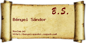 Bényei Sándor névjegykártya