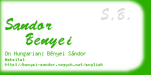 sandor benyei business card