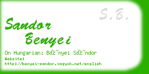 sandor benyei business card